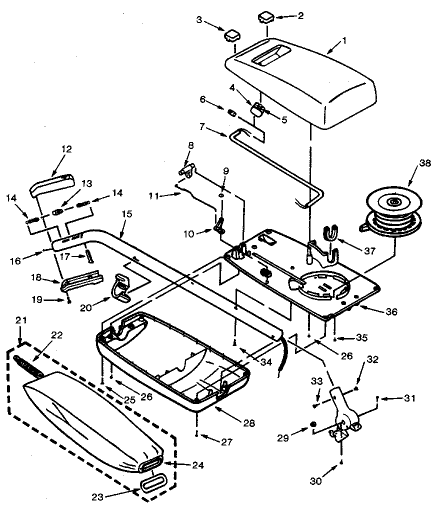 Handle and bag housing
