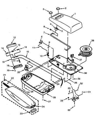 Handle and bag housing