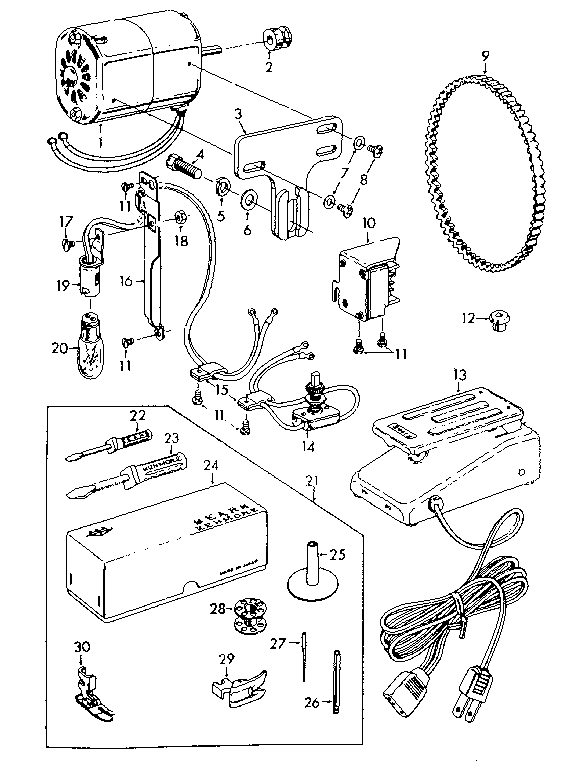 Attachment  and motor parts