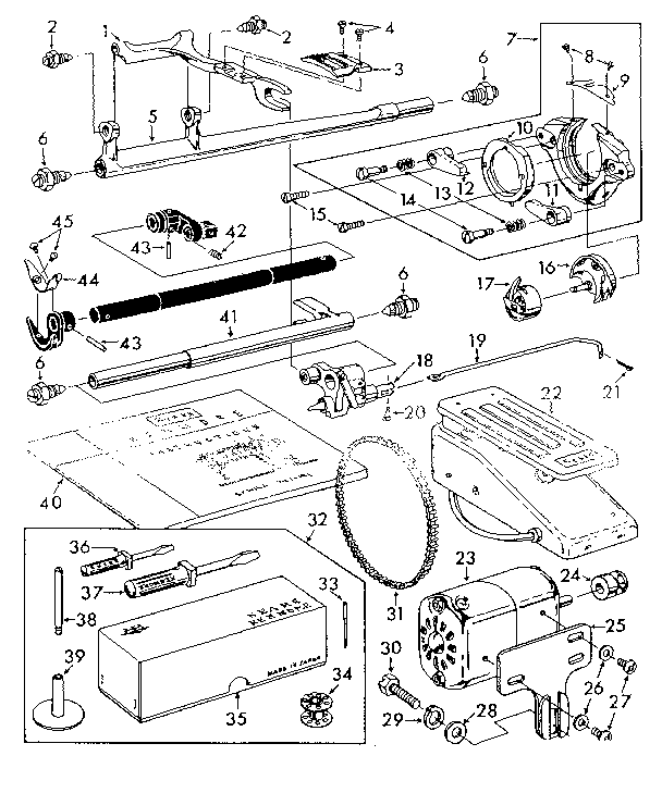 Attachment/shuttle and motor parts