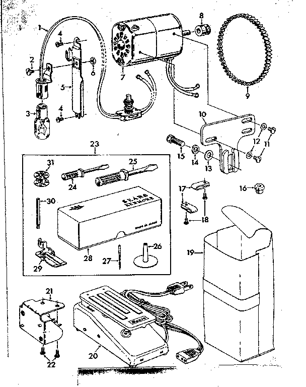 Attachment and motor parts