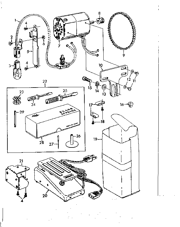 ATTACHMENT AND MOTOR  PARTS