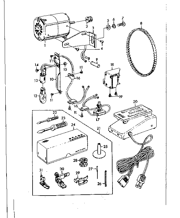 ATTACHMENT AND MOTOR  PARTS