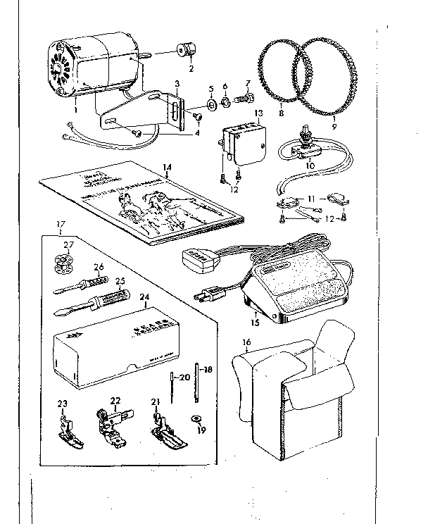 MOTOR AND ATTACHMENT PARTS