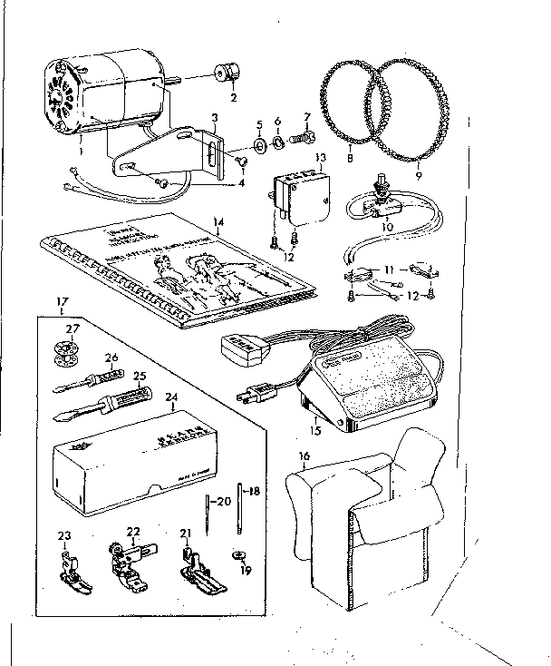 MOTOR AND ATTACHMENT PARTS