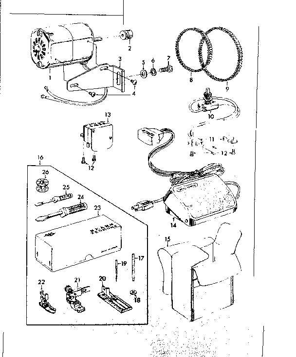 MOTOR AND ATTACHMENT PARTS