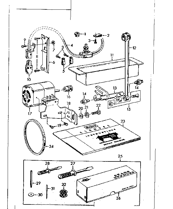 Motor and attachment parts