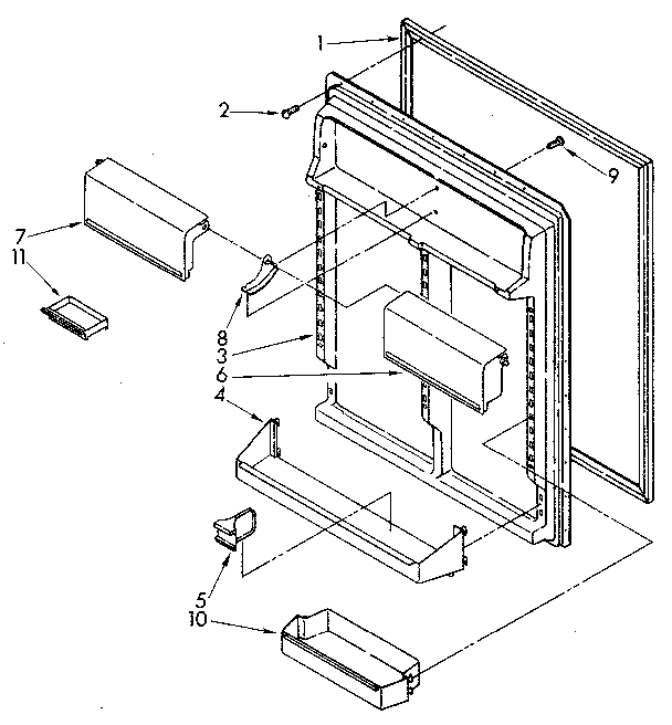 Refrigerator interior door panel