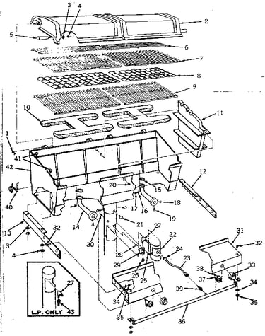 Grill and burner section
