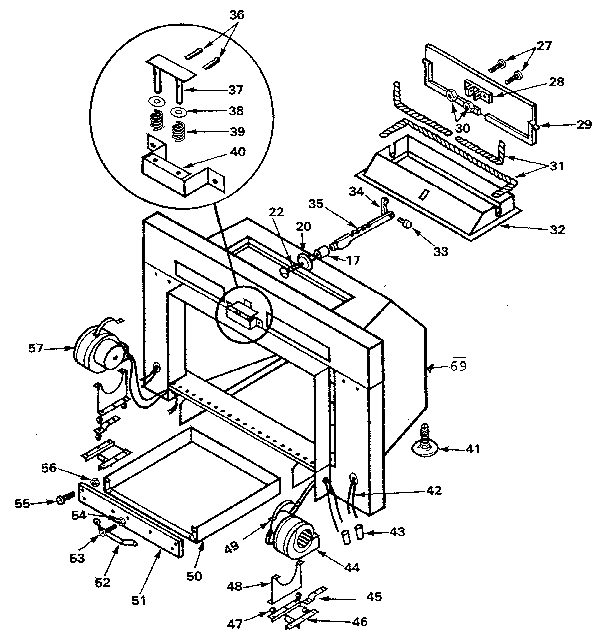 Fireplace combustion chamber