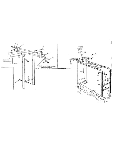 Leg and top bar assembly and climber