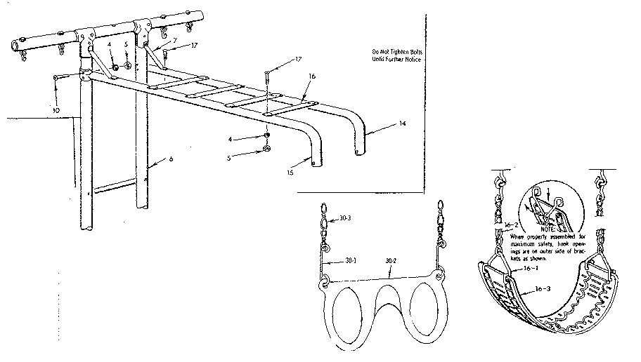 Trapeze and swing assembly