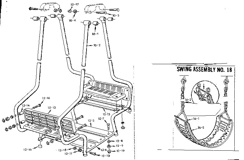 Lawnswing assembly no. 24 and swing assembly no. 18