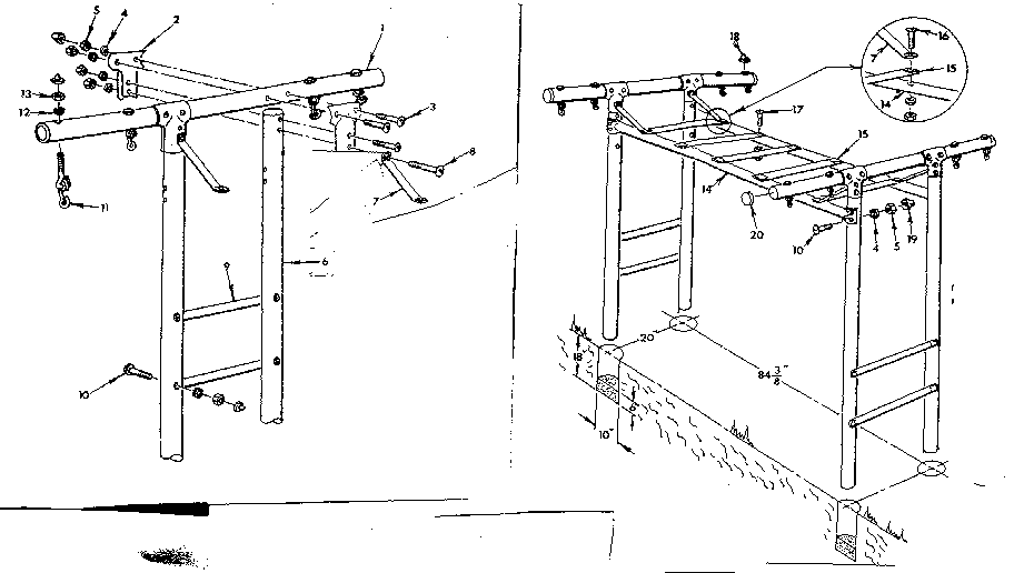 T-frame assembly and climber