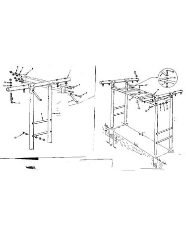 T-frame assembly and climber