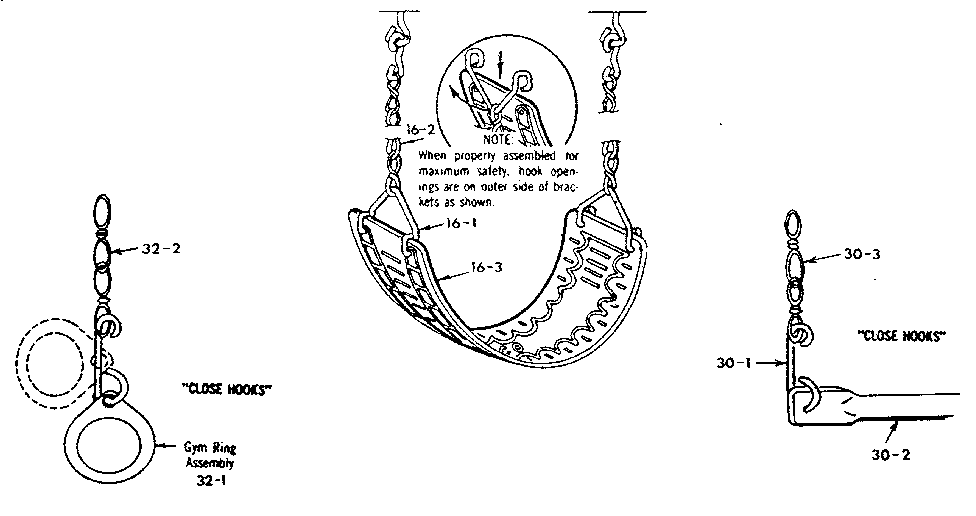 Swing and gym ring assembly