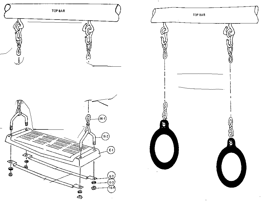 E-swing (#97202) and gym ring assembly (#90104)