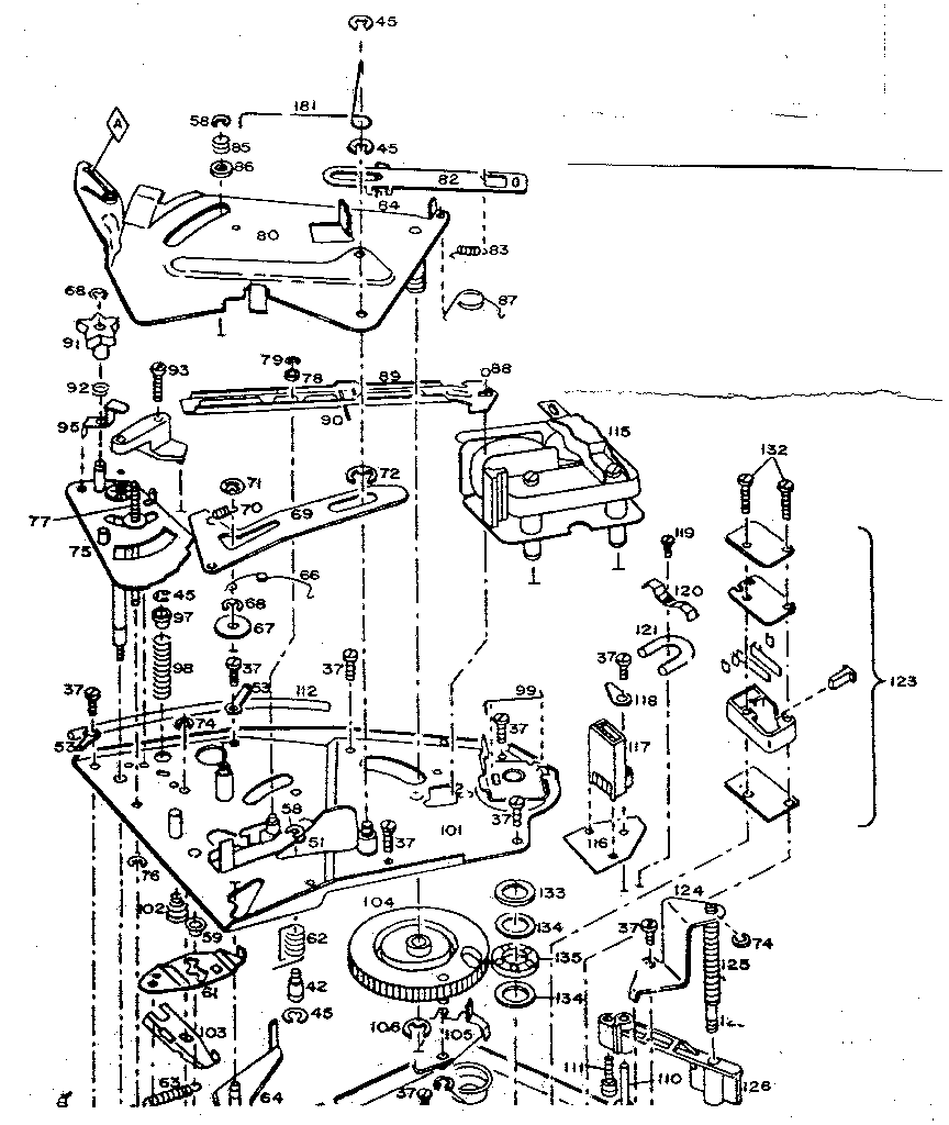 Record changer (bottom view)