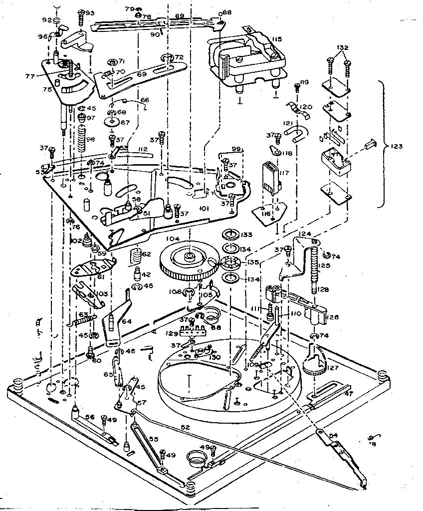Record changer (bottom view)