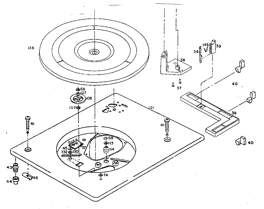 Record changer (top view)