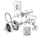 Onan BF-MS/3265F crankshaft, flywheel, camshaft and piston group diagram