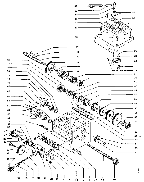 Gear box housing and gear assembly