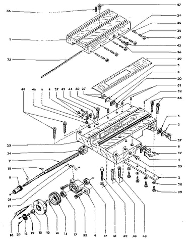 Cross slide table assembly