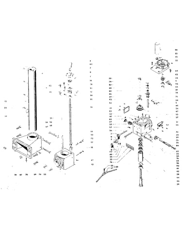 Vertical column and spindle assembly