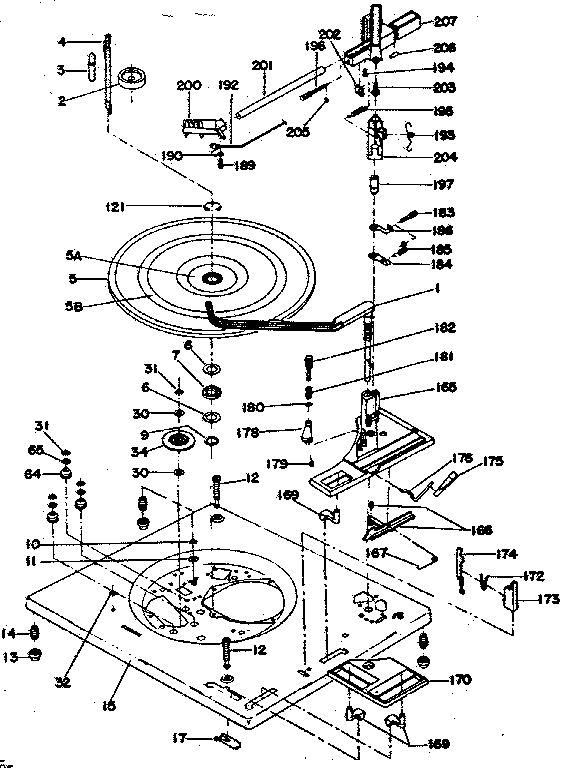 Parts above main plate