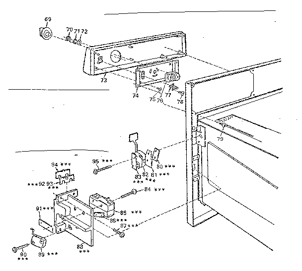 Oven right side assembly
