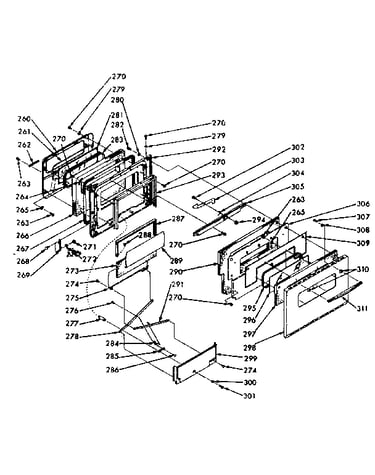 Oven door section