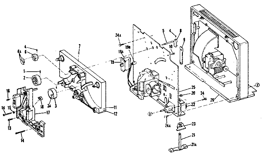 Film guides, main frame and main plate