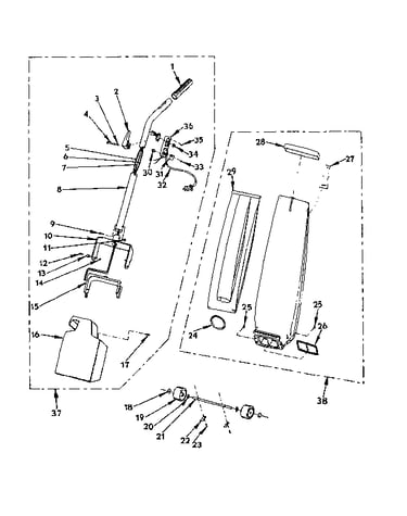 Handle and bag housing
