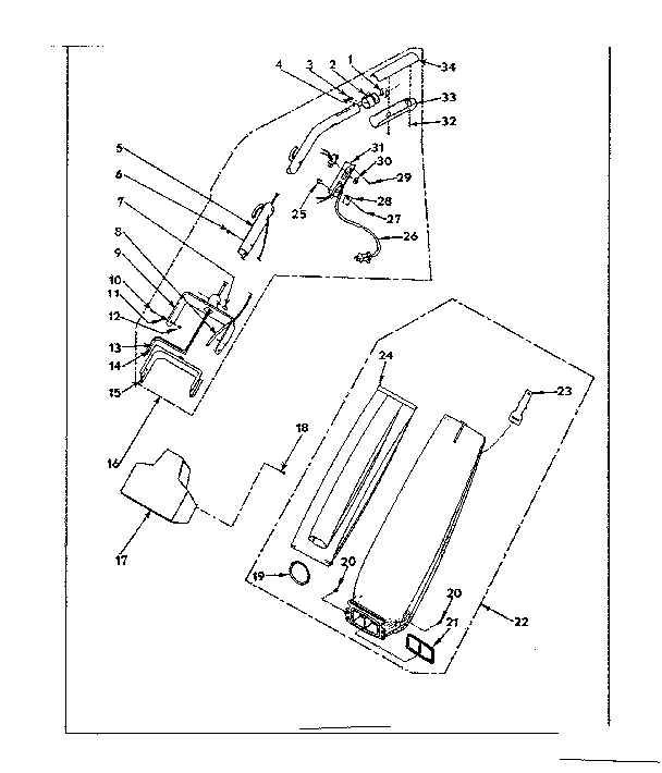 Handle and bag housing
