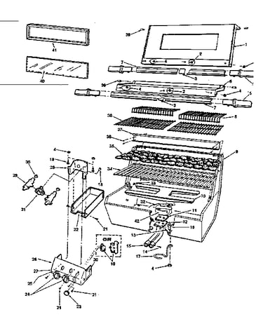 Grill and burner section