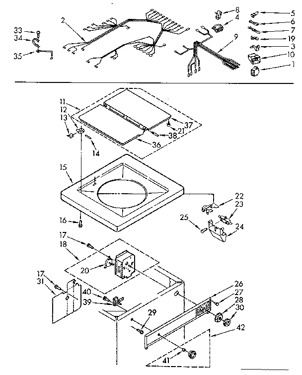 Top and control assembly