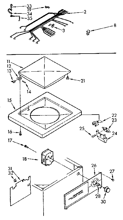Top and control assembly