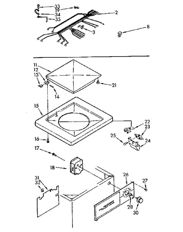 Top and control assembly