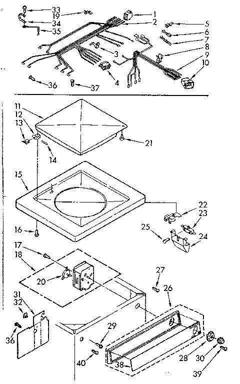 Top and control assembly