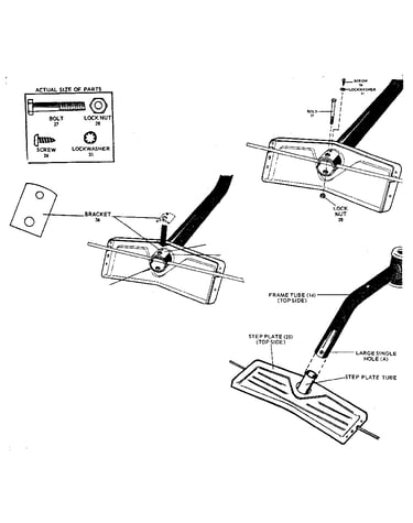 Step plate with axle and bracket