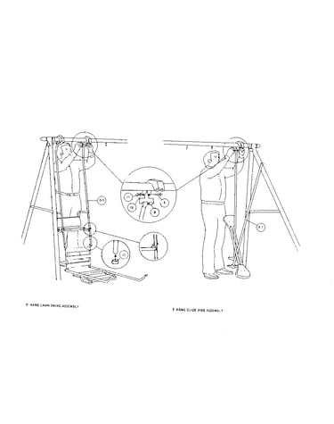 Lawn swing and glide ride assemblies
