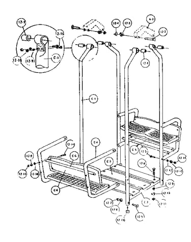 C-lawn swing hardware assembly