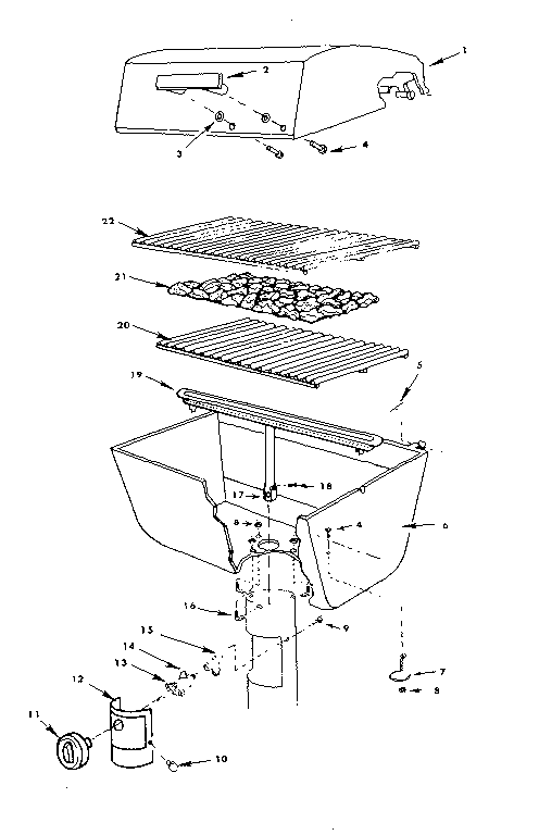 Grill and burner section