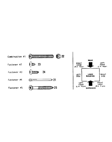 Fastener combinations and diagram