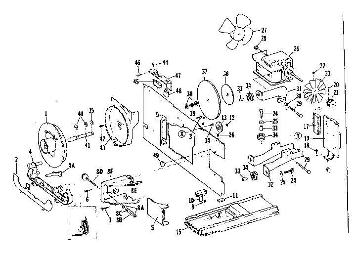 TRAY AND MAIN PLATE COMPONENTS