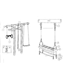 Swing, rope, and gym ring assemblies