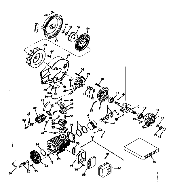 Cylinder /crankshaft and starter