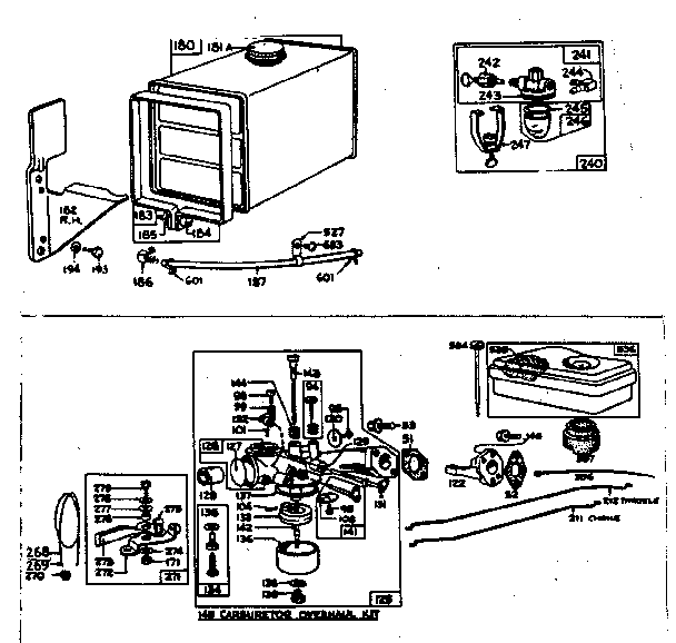 Fuel tank and carburetor assembly