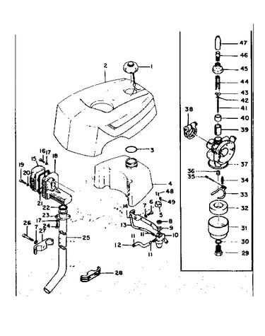 Power head, carburetor & column assembly