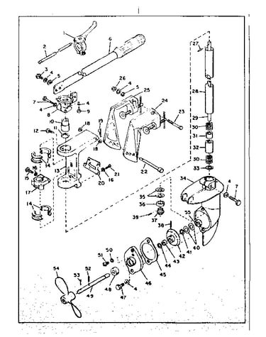 Steering, mounting & gear housing assembly